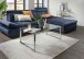 Couchtisch >5/212-00< in Klarglas, Metall Edelstahl poliert - 110x42x65 (BxHxT)