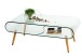 Couchtisch >5/215< in Klarglas, Massiv - 100x45x60cm (BxHxT)