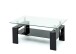 Couchtisch >5/216-05< in Tischplatte Klarglas, Gestell MDF - 100x45x60cm (BxHxT)