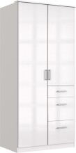 Drehtürenschrank >Clack< in HOCHGLANZ LACK WEISS - 91x199x58cm (BxHxT)