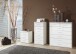 Schubkastenkommode >Clack< in HOCHGLANZ LACK WEISS - 46x106x40cm (BxHxT)