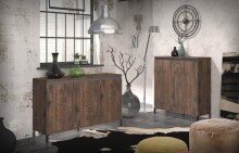 Sideboard >GENIO industrial< in Eiche, Holzwerkstoff - 138x84x40cm (BxHxT)
