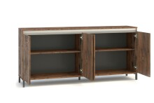 Sideboard >GENIO industrial< in Eiche, Holzwerkstoff - 184x84x40cm (BxHxT)
