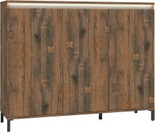 Schuhschrank >GENIO industrial< in Eiche, Holzwerkstoff - 138x110x40cm (BxHxT)