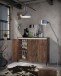 Schuhschrank >GENIO industrial< in Eiche, Holzwerkstoff - 138x110x40cm (BxHxT)