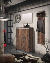 Garderobenpaneel >GENIO industrial< in Eiche, Holzwerkstoff - 40x170x26 (BxHxT)
