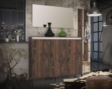 Garderobenpaneel >GENIO industrial< in Eiche, Holzwerkstoff - 15x170x6cm (BxHxT)