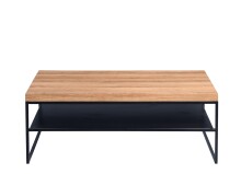 Couchtisch >Vista 3< in braun/schwarz, Metall + MDF  - 60x40x106cm (BxHxT)
