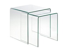 Beistelltisch >7/107< in Klarglas, Glas -...