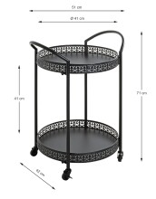 Servierwagen >25523< in schwarz, Metall -...
