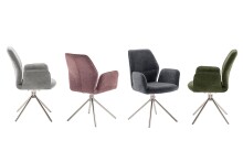 Armlehnstuhl >GREYTON< (2-er Set) in Anthrazit, Polyester - 61x91x63cm (BxHxT)