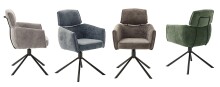 Armlehnstuhl >QUEBEC< (2-er Set) in Anthrazit, Polyester - 60x92x64cm (BxHxT)