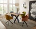 Esstisch >Micky< in Eiche massiv/schwarz - 100x76x100 (BxHxT)