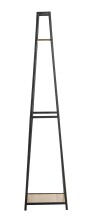 Garderobe >25993< in eiche, schwarz, MDF, Metall - 38x166x40cm (BxHxT)