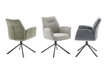Armlehnstuhl >DIVERIA< (2-er Set) in Olive, Polyester - 64x90x66cm (BxHxT)