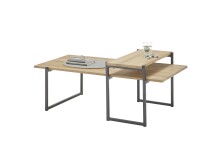 Couchtisch >Elliot< in Eiche, Metall schwarz -...