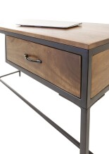 Schreibtisch >Hapur< in Akazie und schwarz , Akazie - 140x79x60cm (BxHxT)