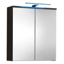 Badezimmer-Set "Spice" schwarz matt (5tlg.) mit Hochschrank, Waschbeckenunterschrank, Spiegelschrank, Kommode und Hängeschrank - 170 x 191 x 32 cm (B/H/T)