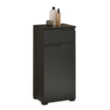 Badezimmer-Set "Spice" schwarz matt (5tlg.) mit Hochschrank, Waschbeckenunterschrank, Spiegelschrank, Kommode und Hängeschrank - 170 x 191 x 32 cm (B/H/T)