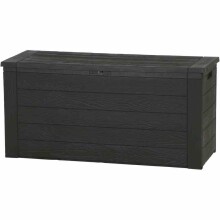 Kissenbox >Woody< in anthrazit, Kunststoff -...