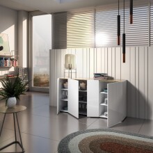 Sideboard >Tango< in weiss hochglanz - 174x92x40cm...