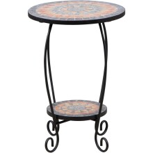 Blumentisch >Prato< in matt schwarz, mehrfarbig -...