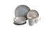 Geschirr-Set >Como< (16-tlg.) in hell und dunkelgrau, Steingut - 26,4cm (D)