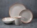 Geschirr-Set >Como< (16-tlg.) in hell und dunkelgrau, Steingut - 26,4cm (D)