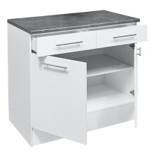 EDDY Moderner Küchenunterschrank in Weiß matt,...