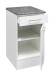EDDY Moderner Küchenunterschrank in Weiß matt, Metallic Grau - Geräumiger Unterschrank Küche mit viel Stauraum - 50 x 90 x 60 cm (B/H/T)
