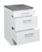 EDDY Moderner Schubladenschrank Küche in Weiß matt, Metallic Grau - Geräumiger Küchenunterschrank mit viel Stauraum - 60 x 90 x 60 cm (B/H/T)