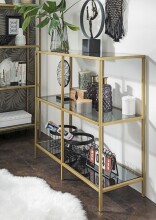 Ablageregal >3021-39< in Gold, Glas - 100x93x36cm...
