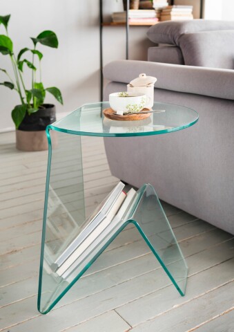 Beistelltisch >7/173< in Klarglas, Glas - 45x41x41cm (BxHxT)