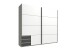 Schwebetürenschrank >Seattle< in WEISS + GRAPHIT - 225x208x65cm (BxHxT)