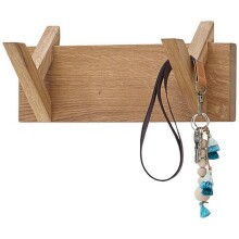 Garderobenpaneel >BANTRY< in holzfarben, Eiche massiv geölt - 30x13x12cm (BxHxT)