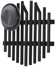 Garderobenpaneel >BANTRY< in schwarz - 58x60x11x60 (BxHxTxD)