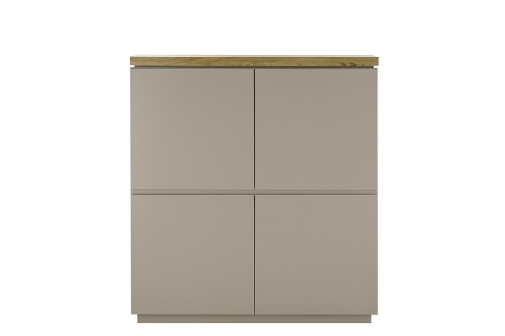 Kommode >PALAMOS< in holzfarben/grau, HWP - 113x123x40cm (BxHxT)