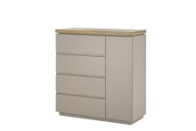 Kommode >PALAMOS< in holzfarben/grau, HWP - 100x104x40cm (BxHxT)