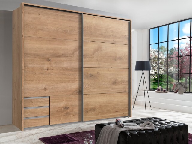 Kleiderschrank-Set >Seattle< in Plankeneiche-Nachbildung - 228x213x65cm (BxHxT)