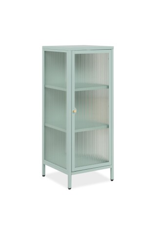 Vitrine >Milton< in mintgrün, Stahl - 40x101,5x40cm (BxHxT)