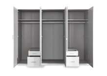 Drehtürenschrank >Freiburg< in WEISS - 270x208x58cm (BxHxT)