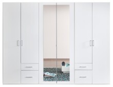 Drehtürenschrank >Freiburg< in WEISS - 270x208x58cm (BxHxT)