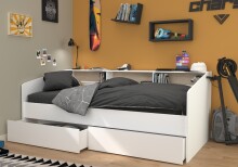 Stauraumbett >Sleep 4< in 23 - Weiss - 203x113x82cm (LxBxH)