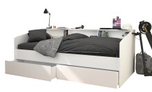 Stauraumbett >Sleep 4< in 23 - Weiss - 203x113x82cm (LxBxH)