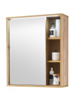 Badezimmer-Set "Greece" (3tlg.) in Wildeiche-Optik mit Absetzung Basalt / Hirnholz Tiefziehfront. 120 x 190 x 35 cm (B/H/T)