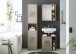 Badezimmer-Set "Greece" (3tlg.) in Wildeiche-Optik mit Absetzung Basalt / Hirnholz Tiefziehfront. 120 x 190 x 35 cm (B/H/T)