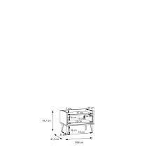 Nachtschrank >Whenua< in Mauvella Eiche, Salbei - 59,8x45,2x41,5cm (BxHxT)