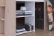 Stauraumbett >Lucas< in Weiss / Japanische Eiche - 209x133x140cm (LxBxH)