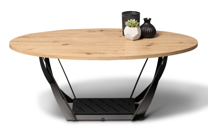 Couchtisch >Mona < in schwarz/braun - 100x40x60 (LxHxT)