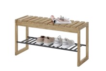 Garderoben-Set >BANTRY< in naturfarben, Eiche massiv geölt - 88x45x30cm (BxHxT)